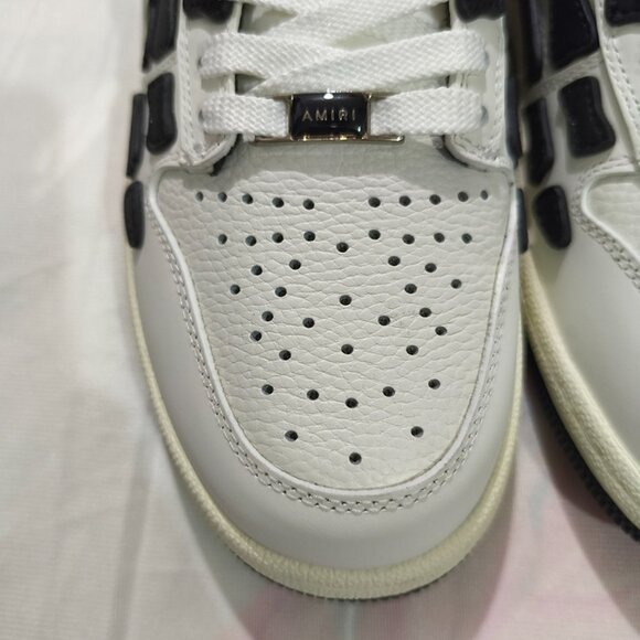 Amiri Black And White Leather Lace-Up Sneakers - Picture 3 of 9